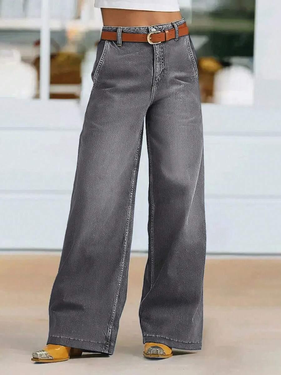 SZARE SPODNIE JEANS 