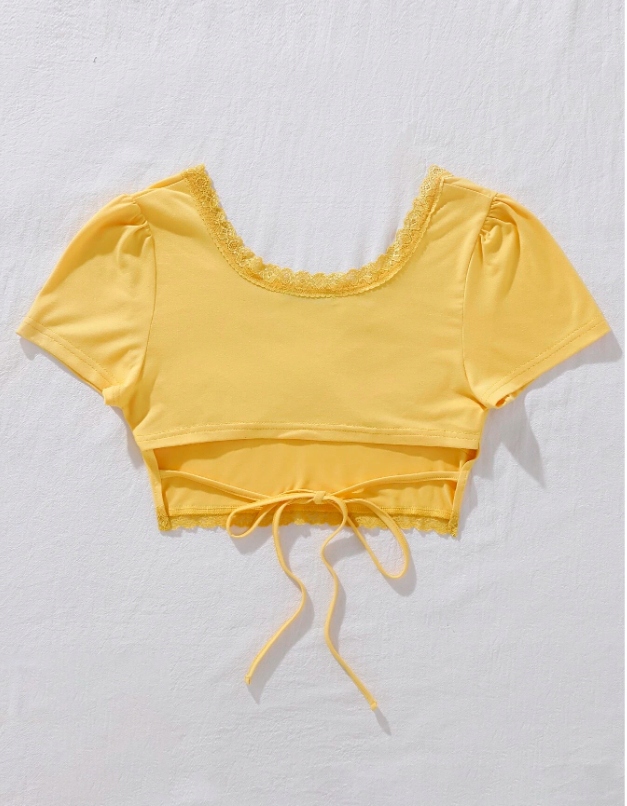 ŻÓŁTY TOP V-NECK