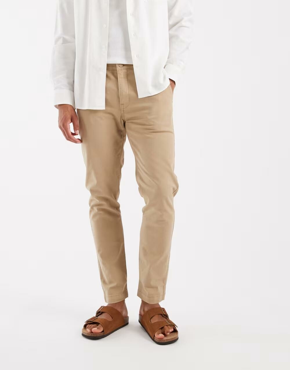 BEŻOWE SPODNIE JEANS KIESZENIE