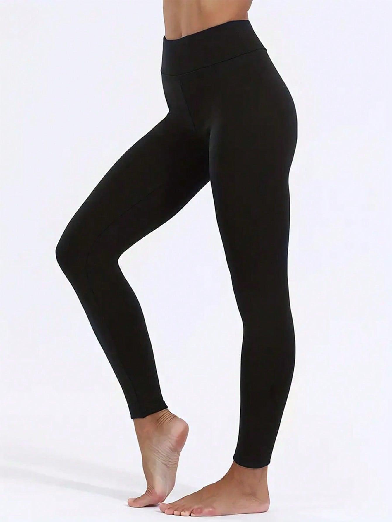 CZARNE OCIEPLANE LEGGINSY 