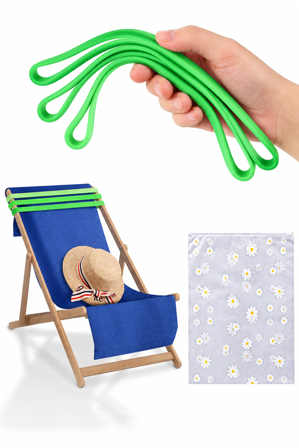 zielone paski na ręczniki 4-pack