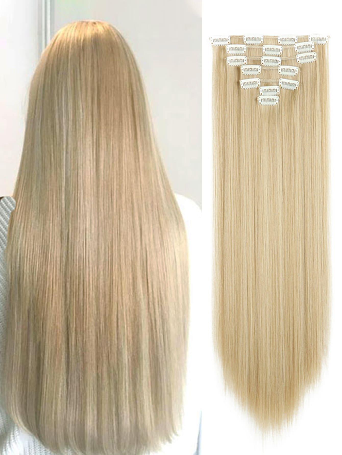 DOCZEPIANE PROSTE BLOND WŁOSY SYNTETYCZNE