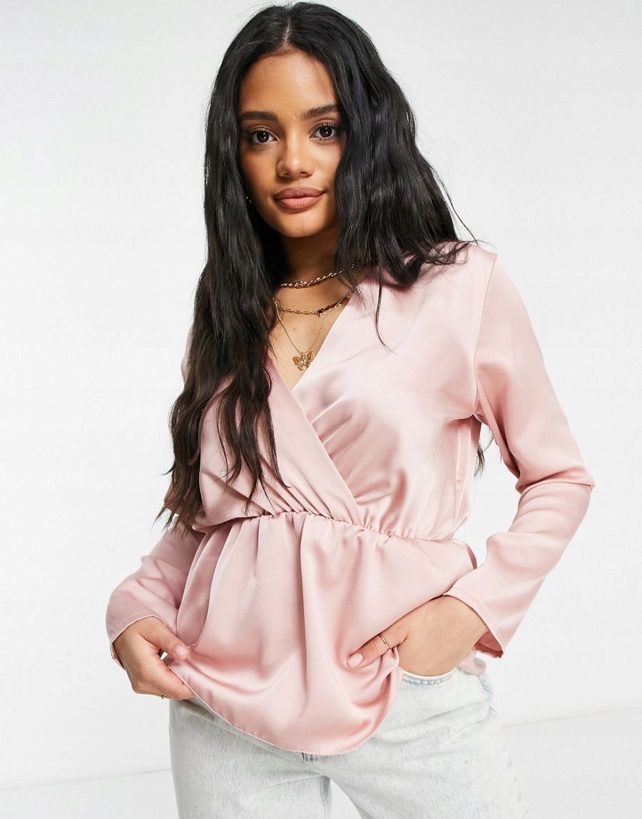 RÓŻOWA BLUZKA V-NECK