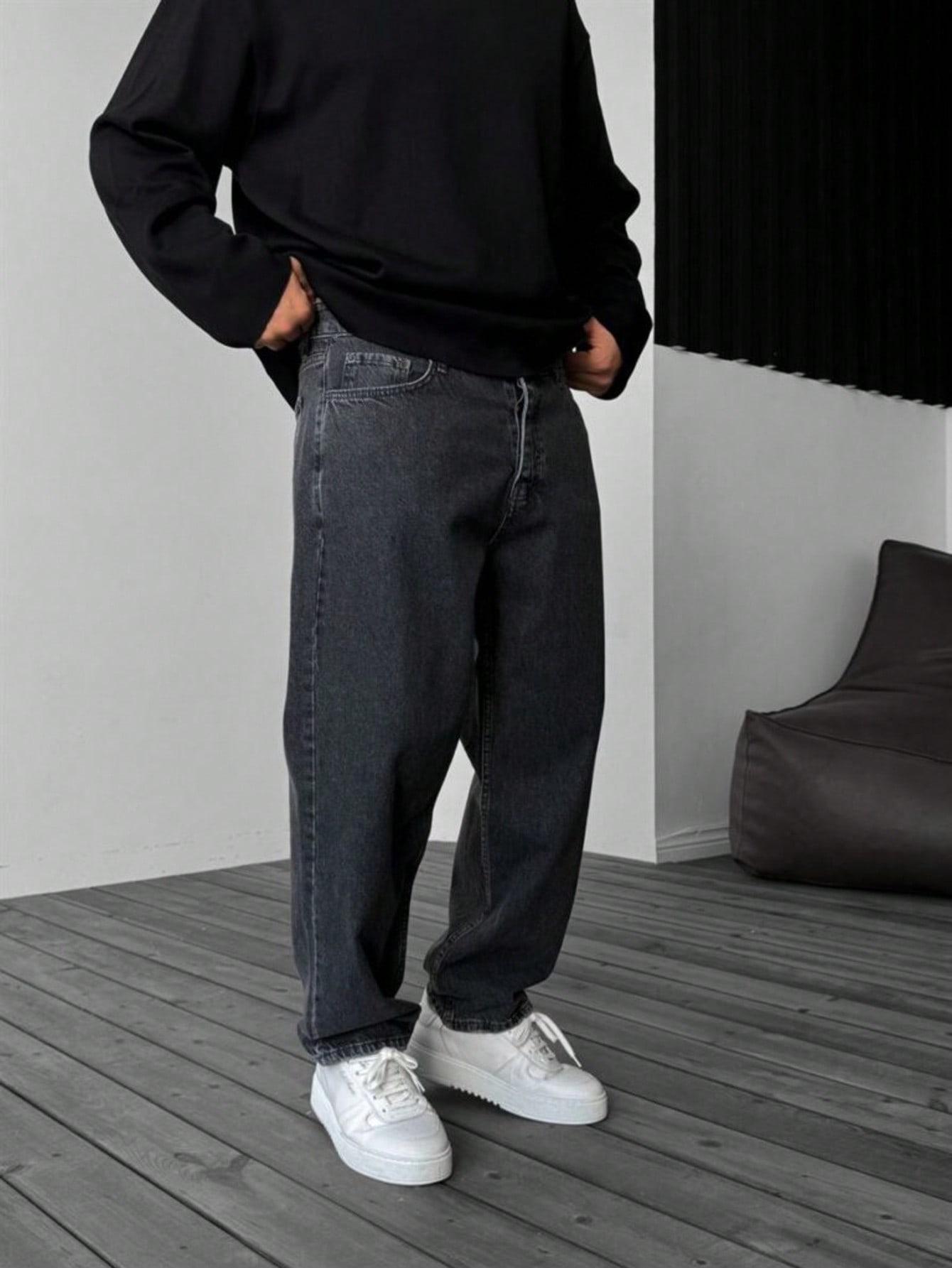 CZARNE SPODNIE JEANS