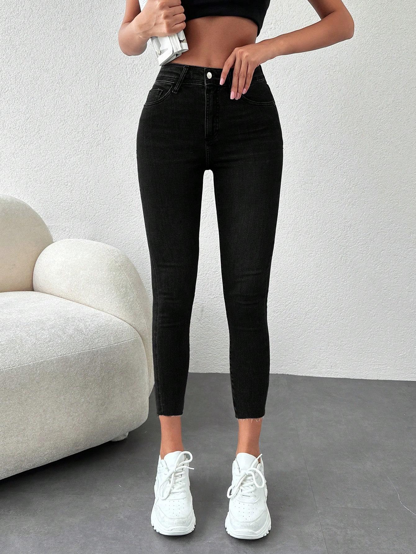 CZARNE SPODNIE JEANS RURKI