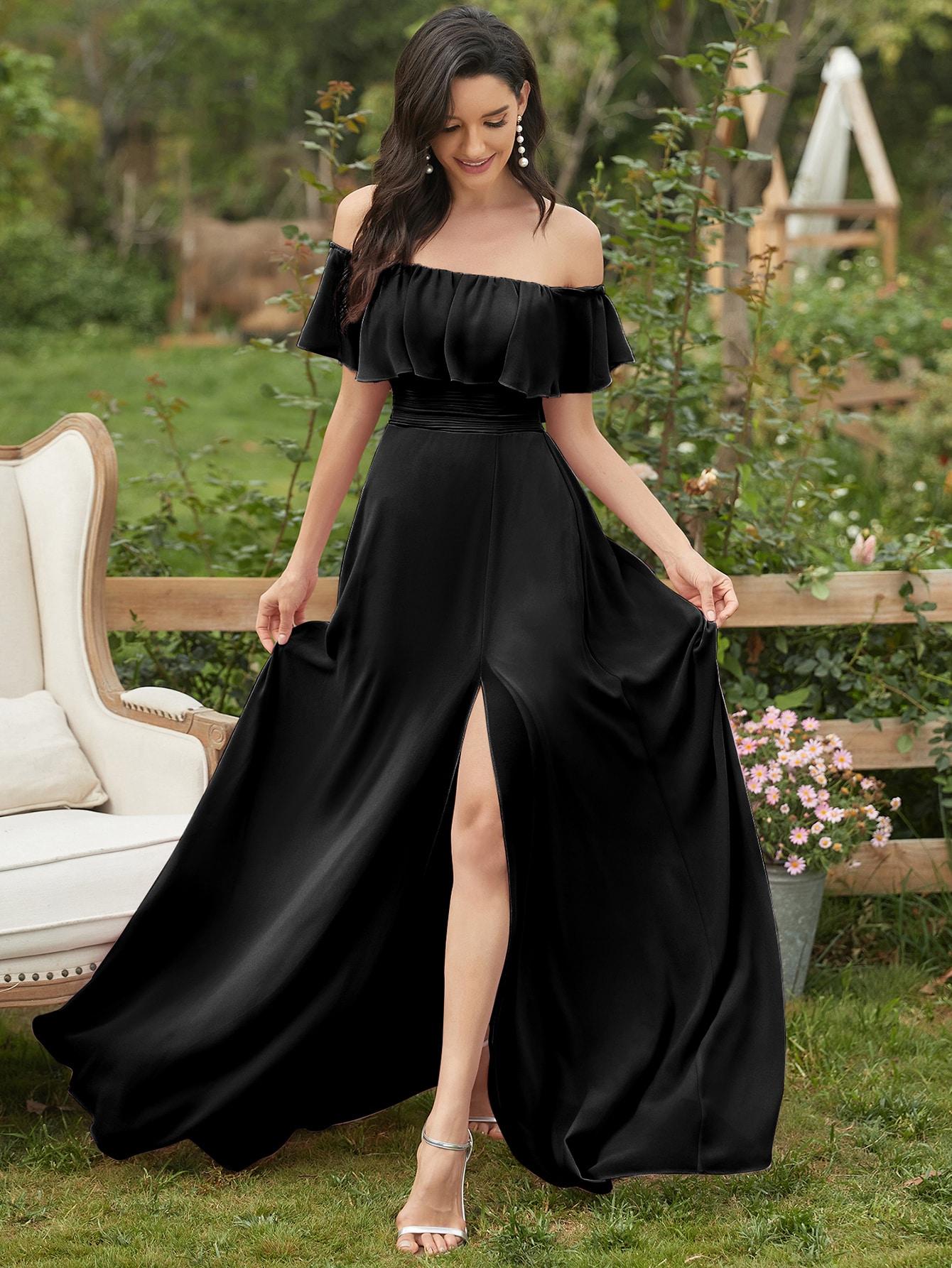 czarna maxi sukienka