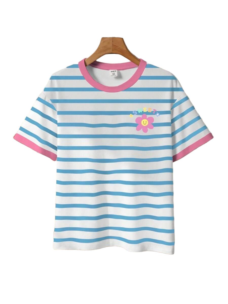 DZIEWCZĘCY T-SHIRT W PASKI
