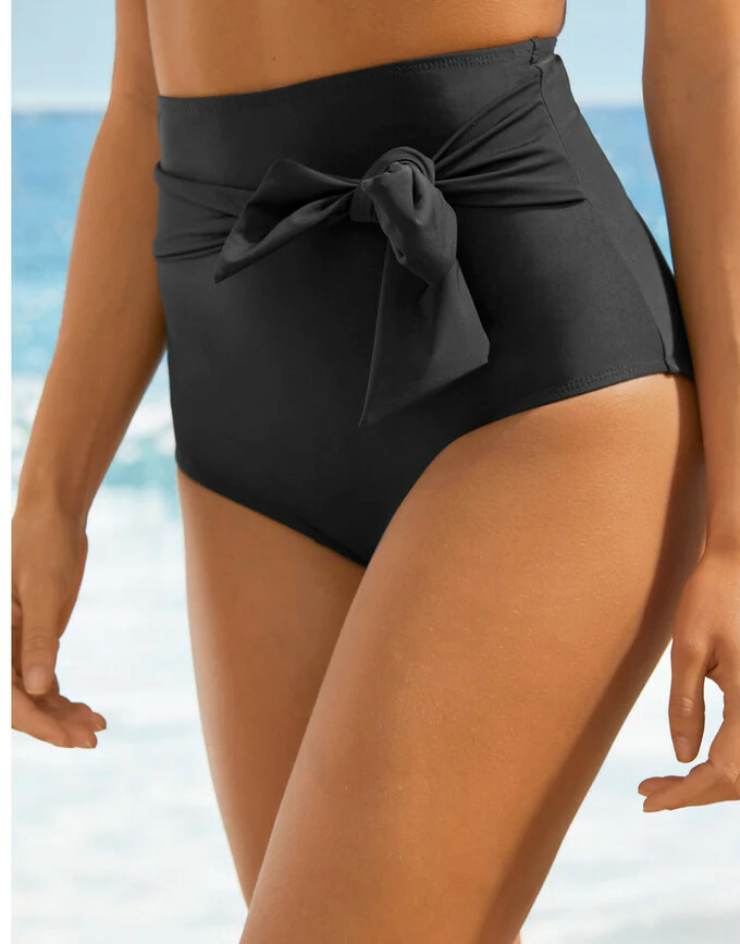 CZARNY DÓŁ OD BIKINI WIĄZANIE
