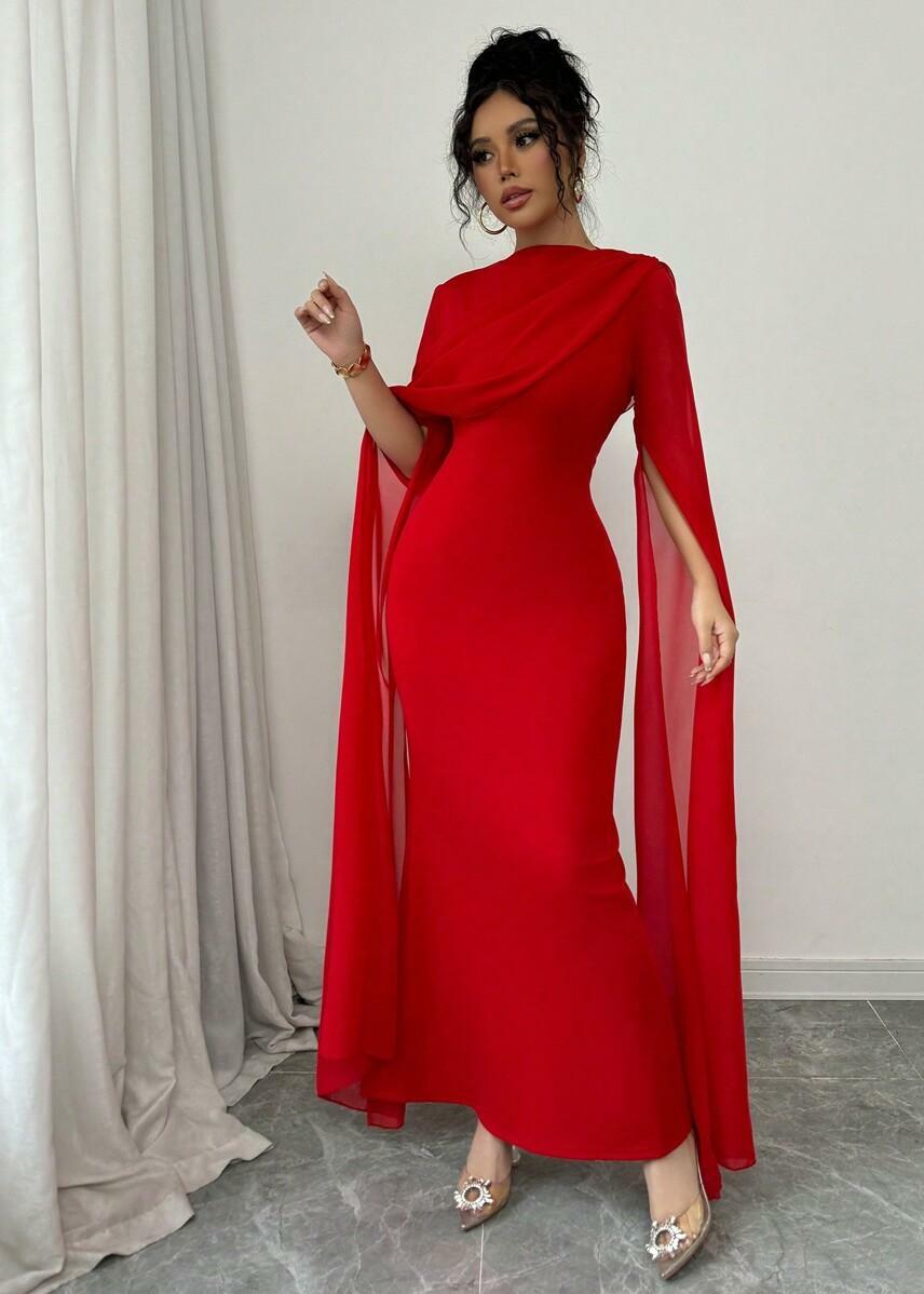 CZERWONA MAXI SUKIENKA