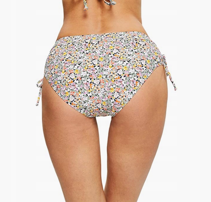 dół od bikini wzór kwiaty marszczenie