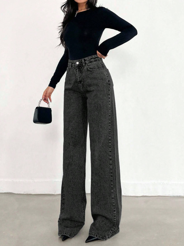 CZARNE SPODNIE JEANS