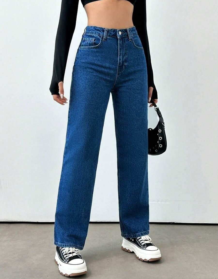 PROSTE niebieskie SPODNIE JEANS