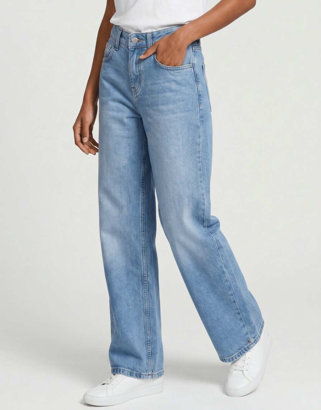 NIEBIESKIE SPODNIE JEANS PROSTE NOGAWKI