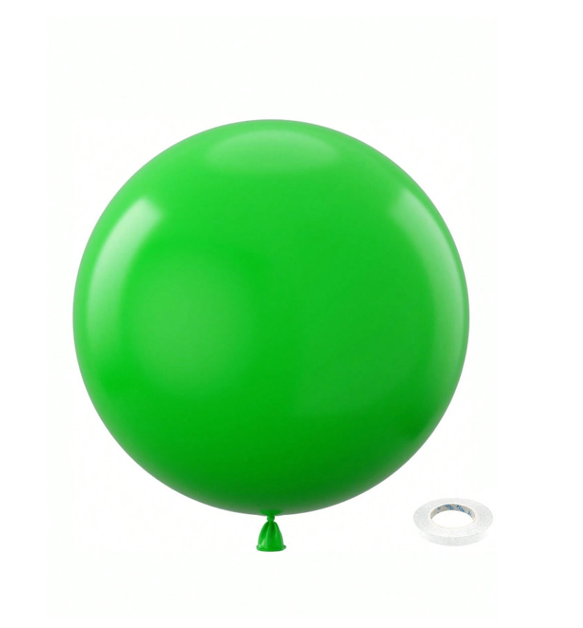 zielony balon tasiemka