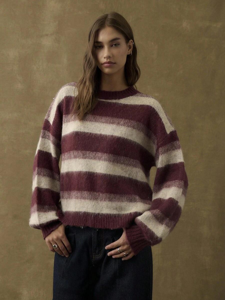 sweter z domieszką wełny
