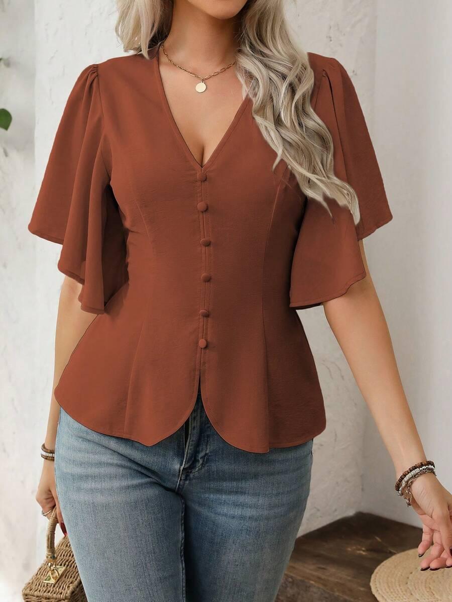 BLUZKA Z KRÓTKIM RĘKAWEM