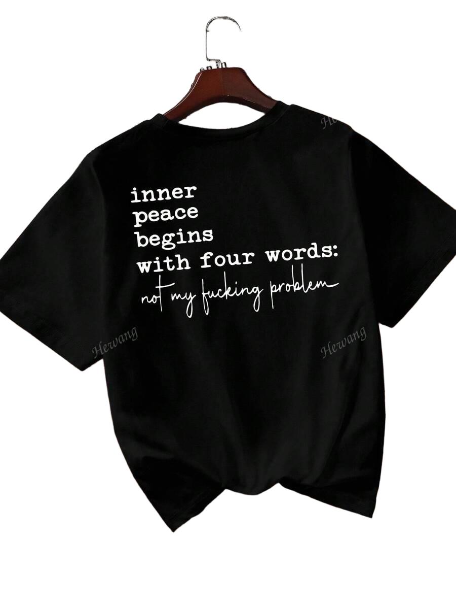 T-SHIRT Z NADRUKIEM NA TYLE
