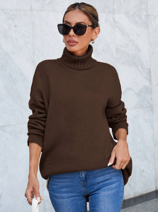 BRĄZOWY SWETER GOLF