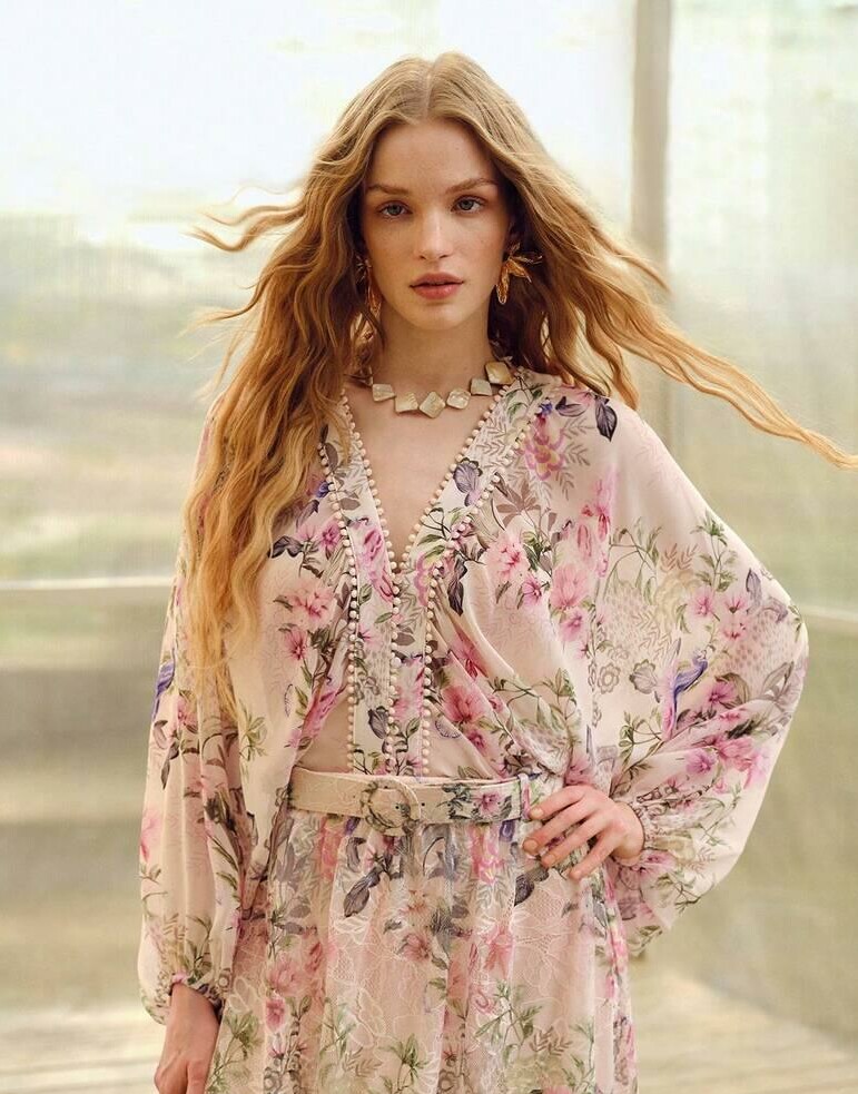 bluza guziki kwiaty