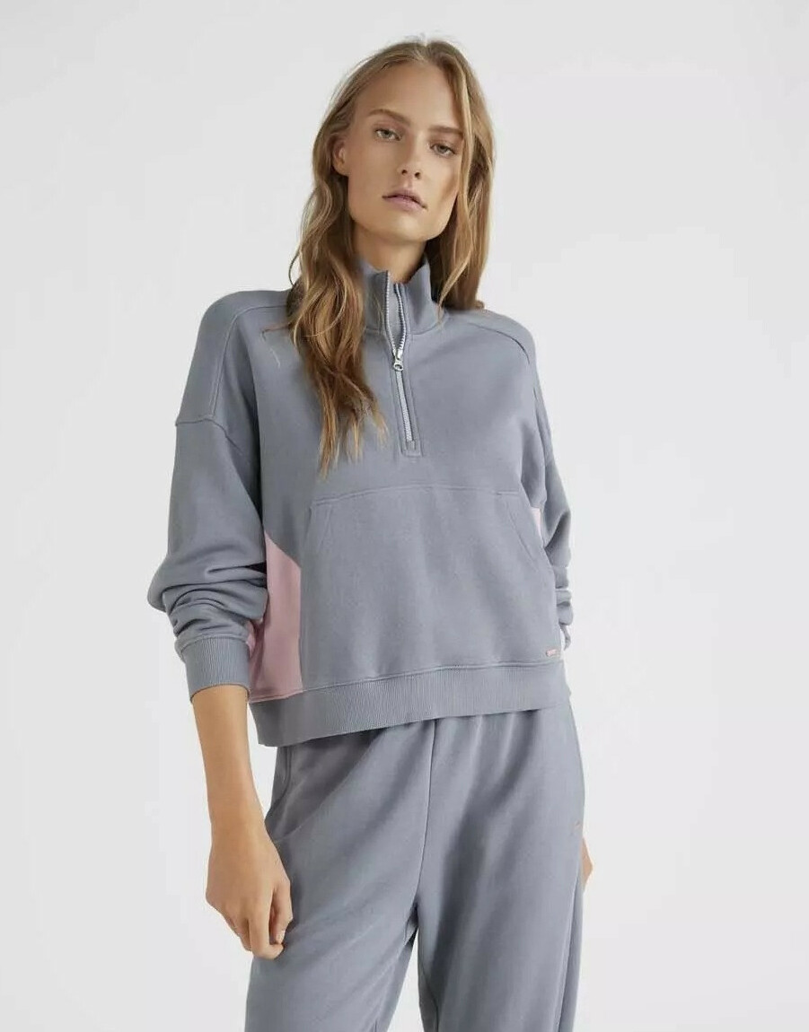 BLUZA STÓJKA ZIP WSTAWKI