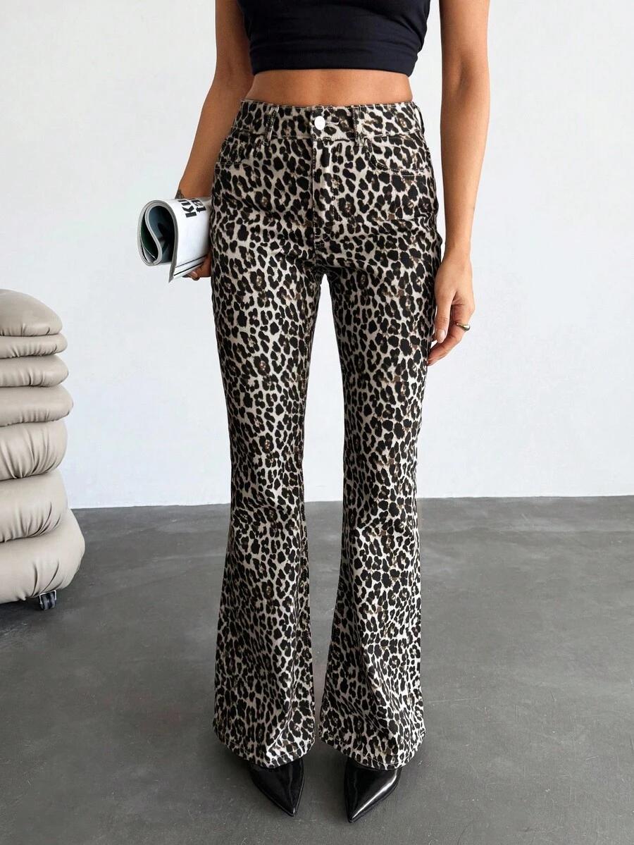 SPODNIE JEANS ANIMAL PRINT