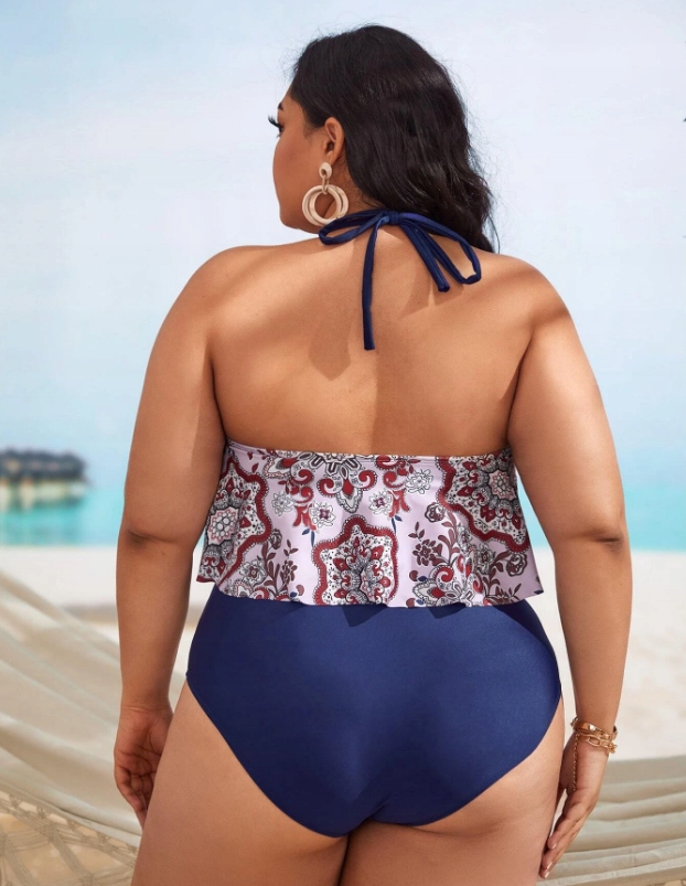 dwuczęściowy strój kąpielowy tankini wzór