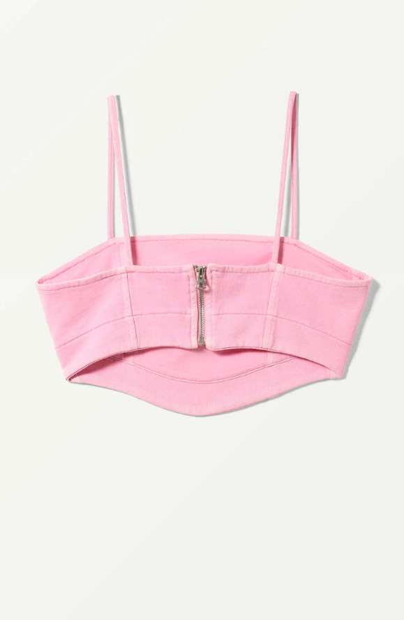 RÓŻOWY CROP TOP ZAMEK