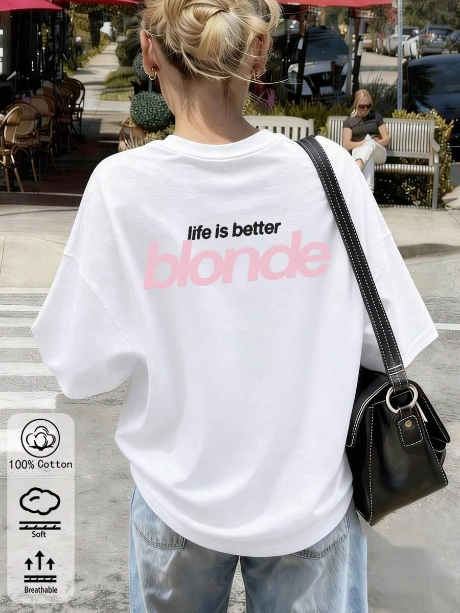 biały t-shirt nadruk