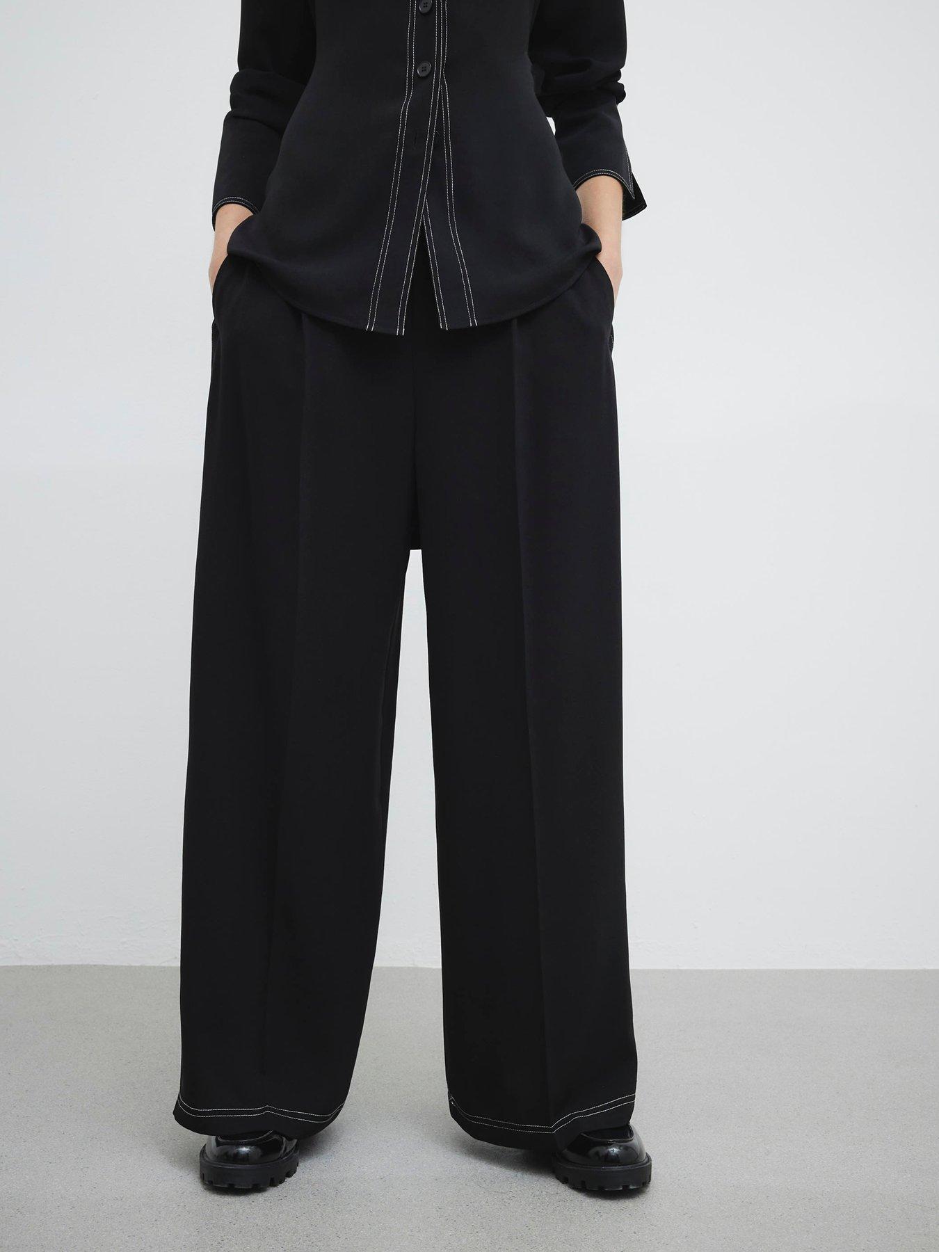 RIVER ISLAND SPODNIE Z KONTRASTOWYMI PRZESZYCIAMI 