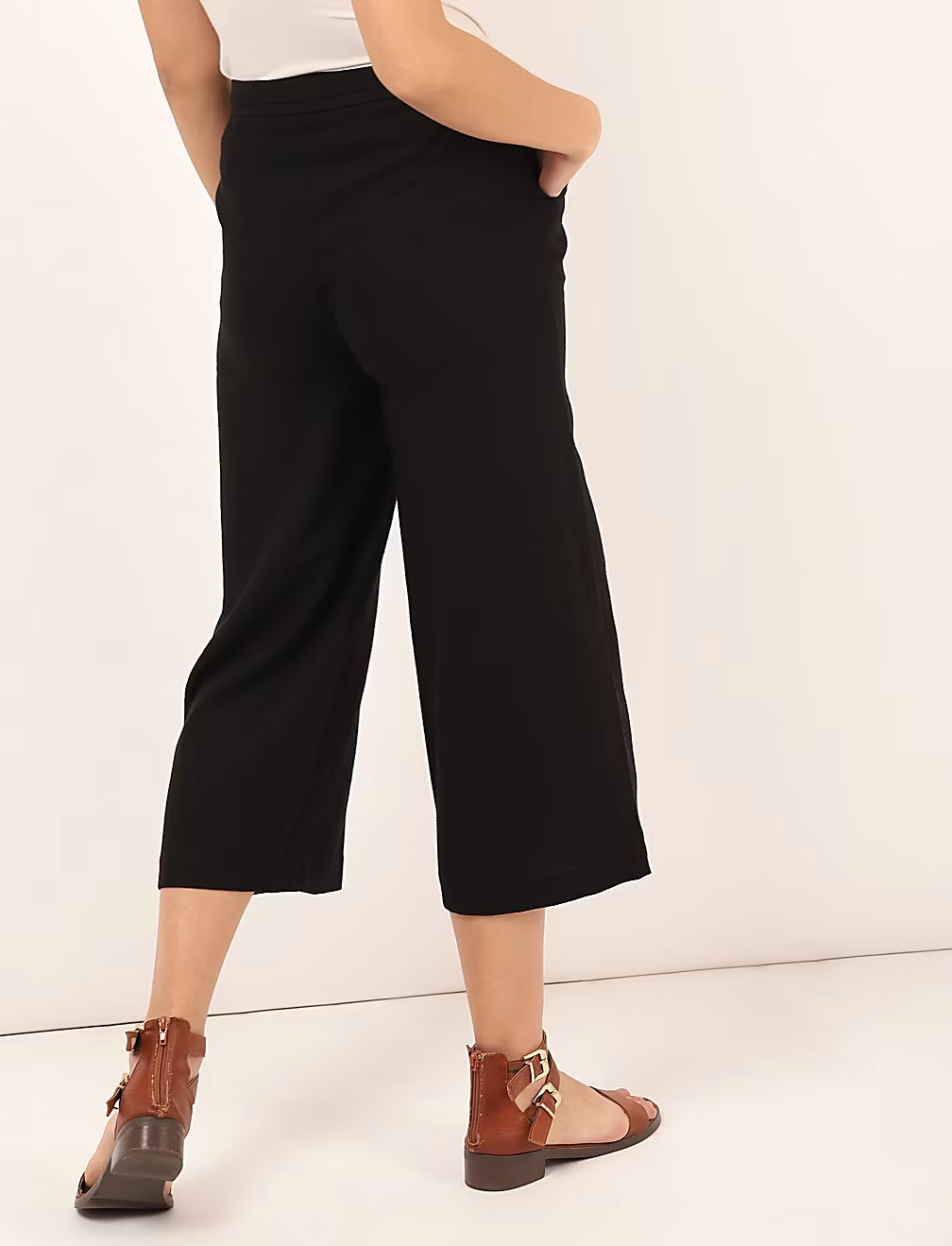 CZARNE SPODNIE KULOTY T59-4167K-Y0