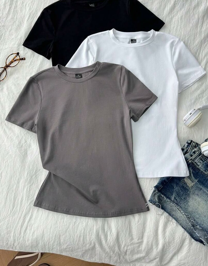 gładki t-shirt 2-pack