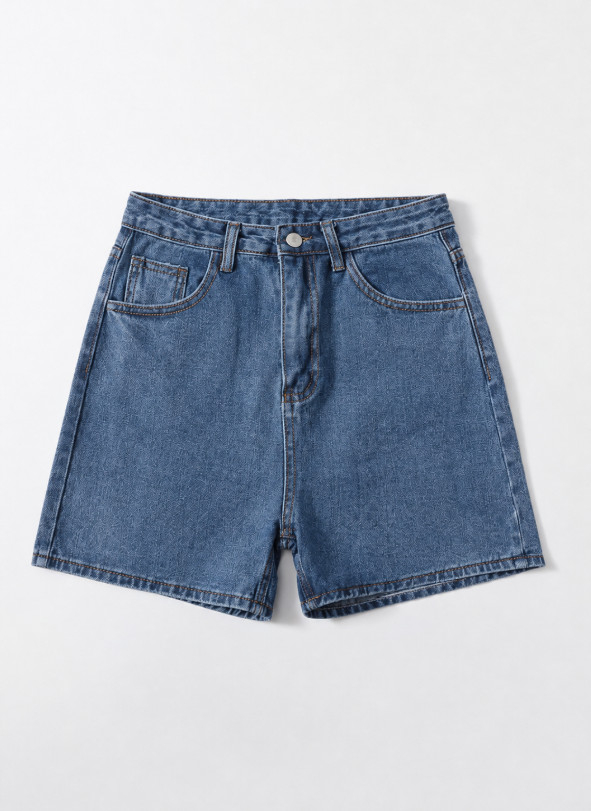 niebieskie krótkie spodenki jeans kieszenie zamek