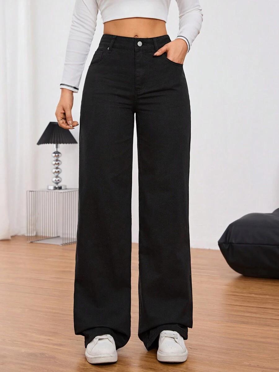 CZARNE SPODNIE JEANS
