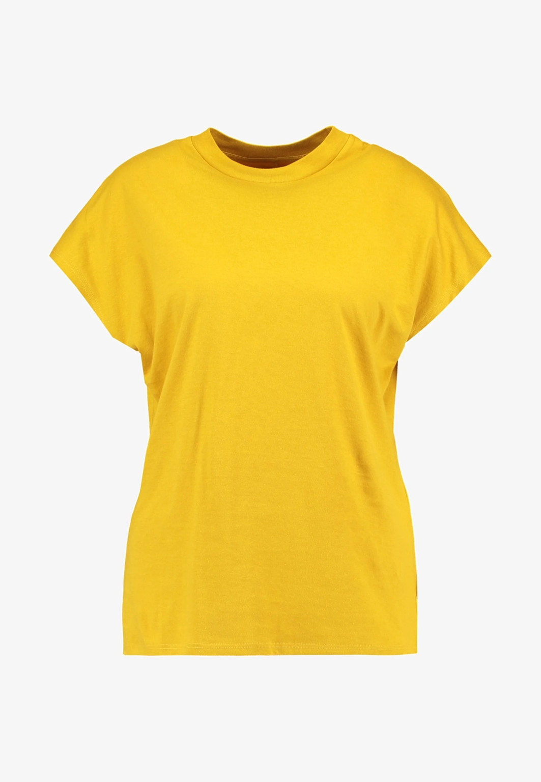 żółty t-shirt okrągły dekolt
