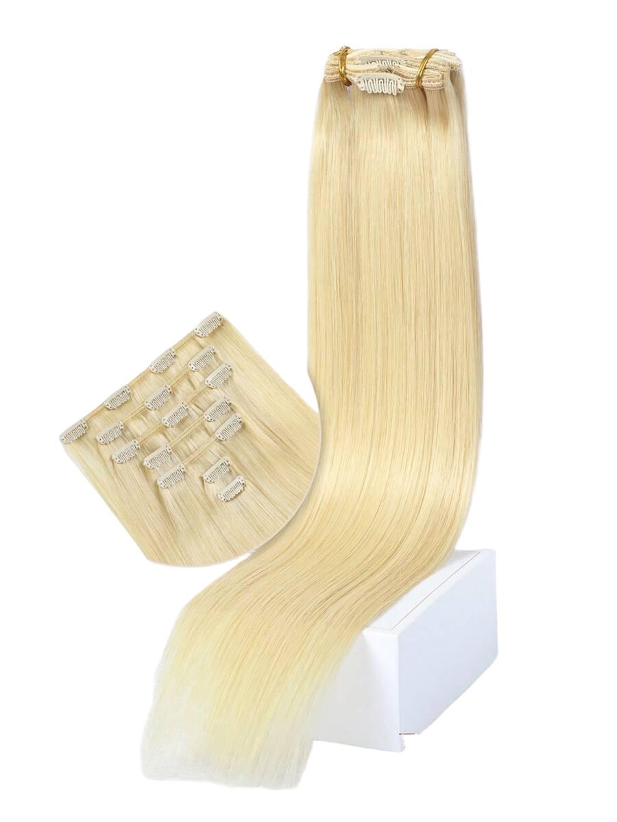 blond włosy naturalne clip in