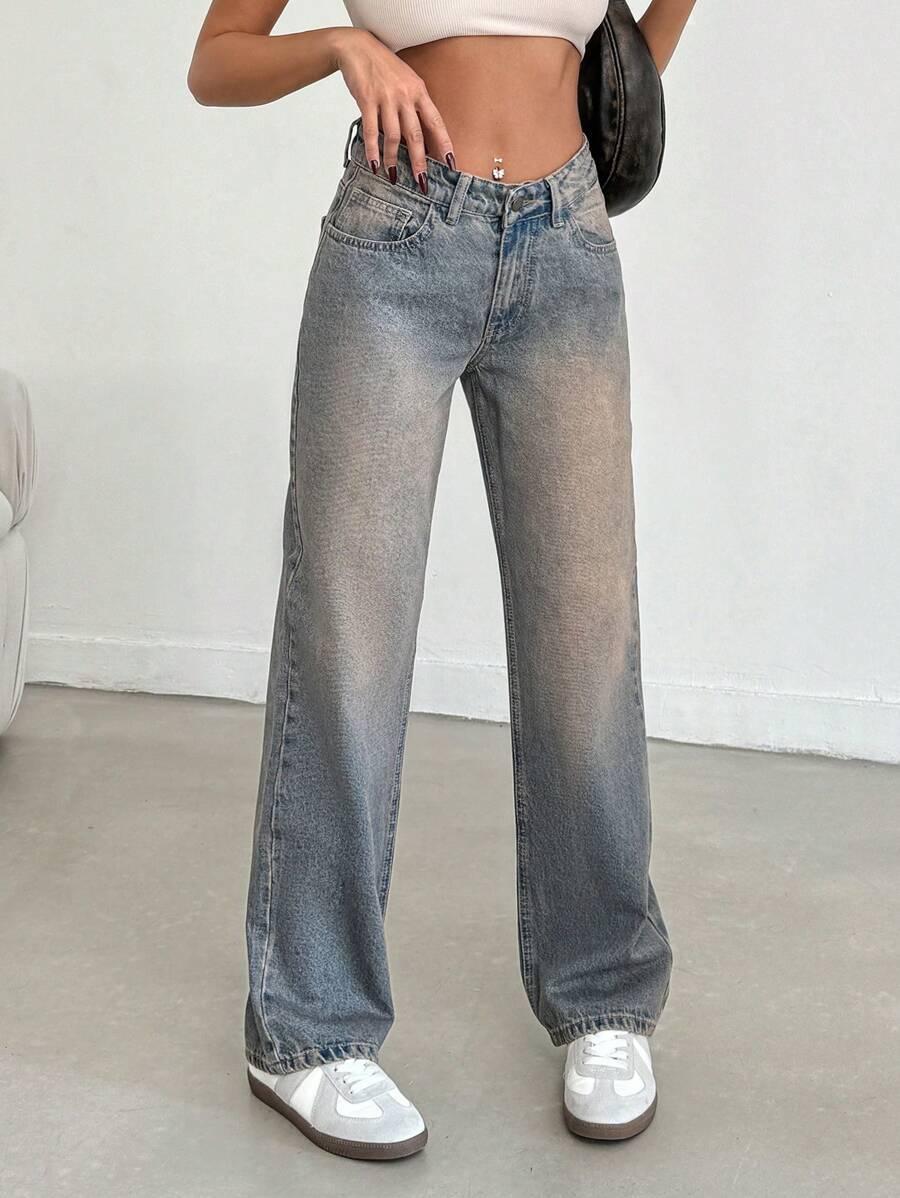 spodnie jeans prosta nogawka 