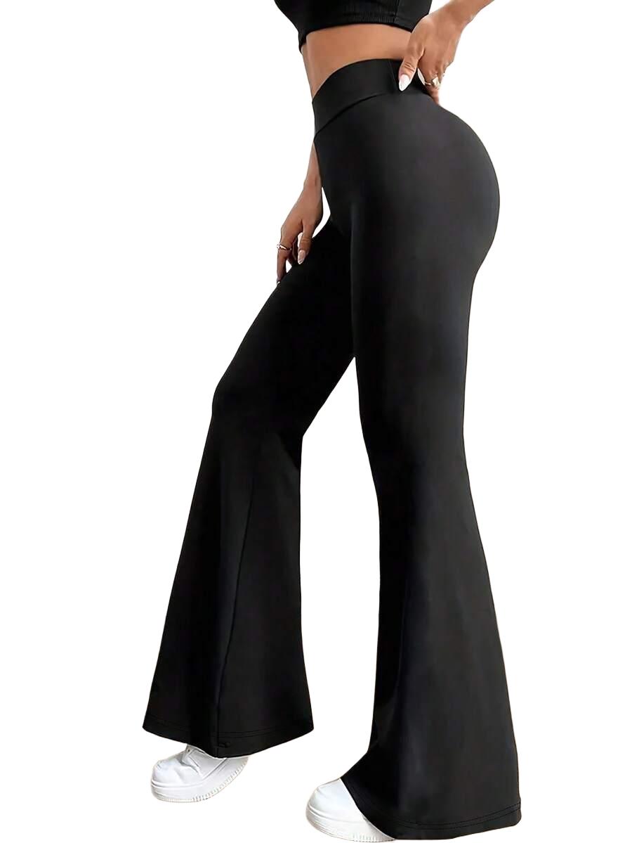 czarne legginsy dzwony