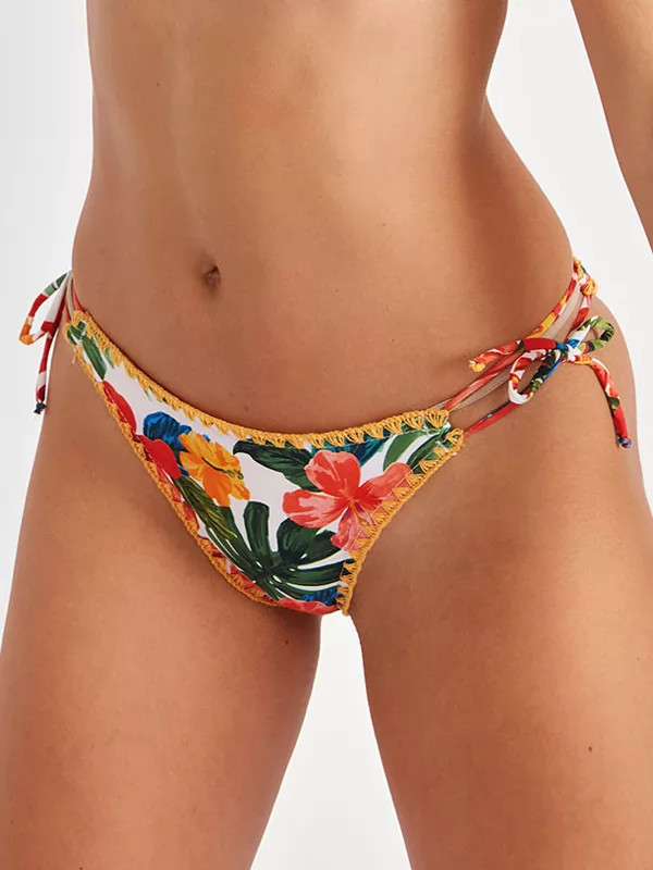 dół od bikini tropical print wiązanie