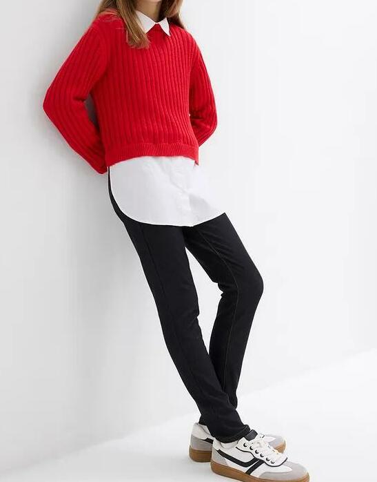 SWETER Z KOSZULOWĄ WSTAWKĄ