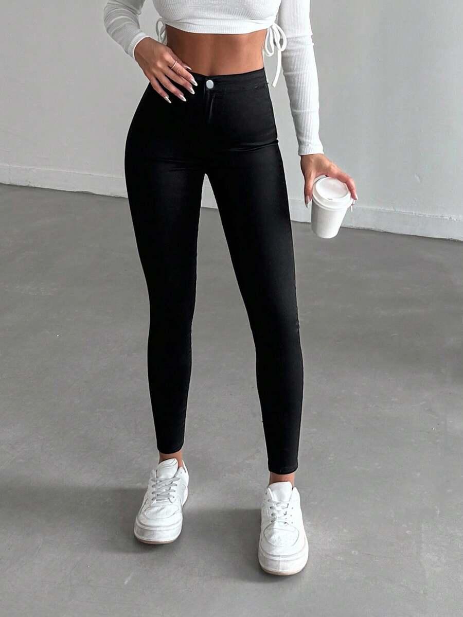 CZARNE SPODNIE JEANS