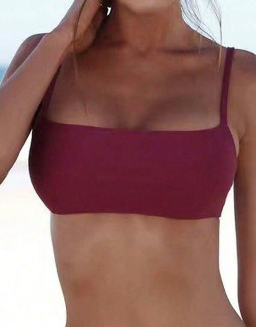 bordowa góra od bikini 