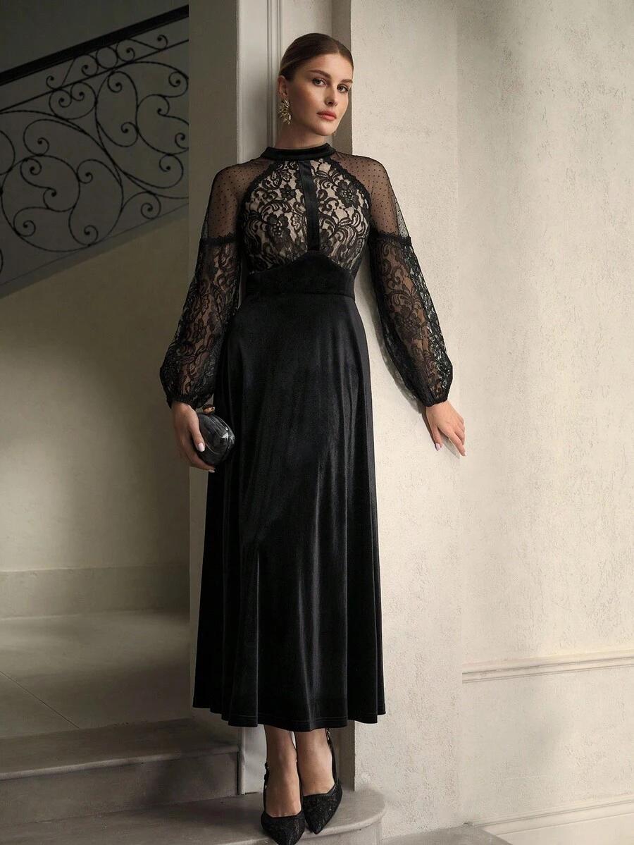 CZARNA MAXI SUKIENKA