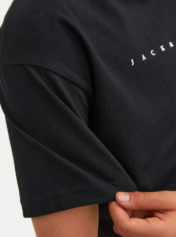 klasyczny bawełniany czarny t-shirt logo