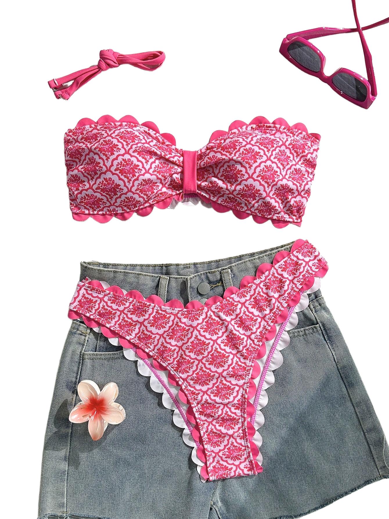 KOMPLET BIKINI W KWIATY