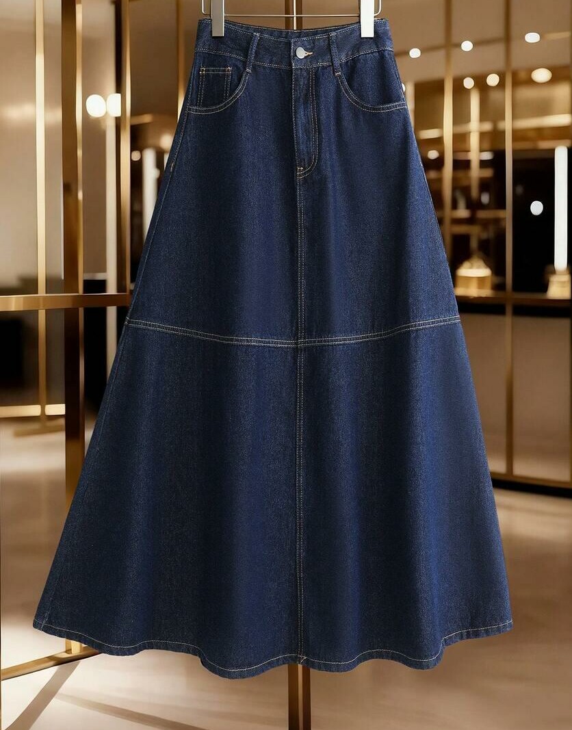 granatowa spódnica jeans