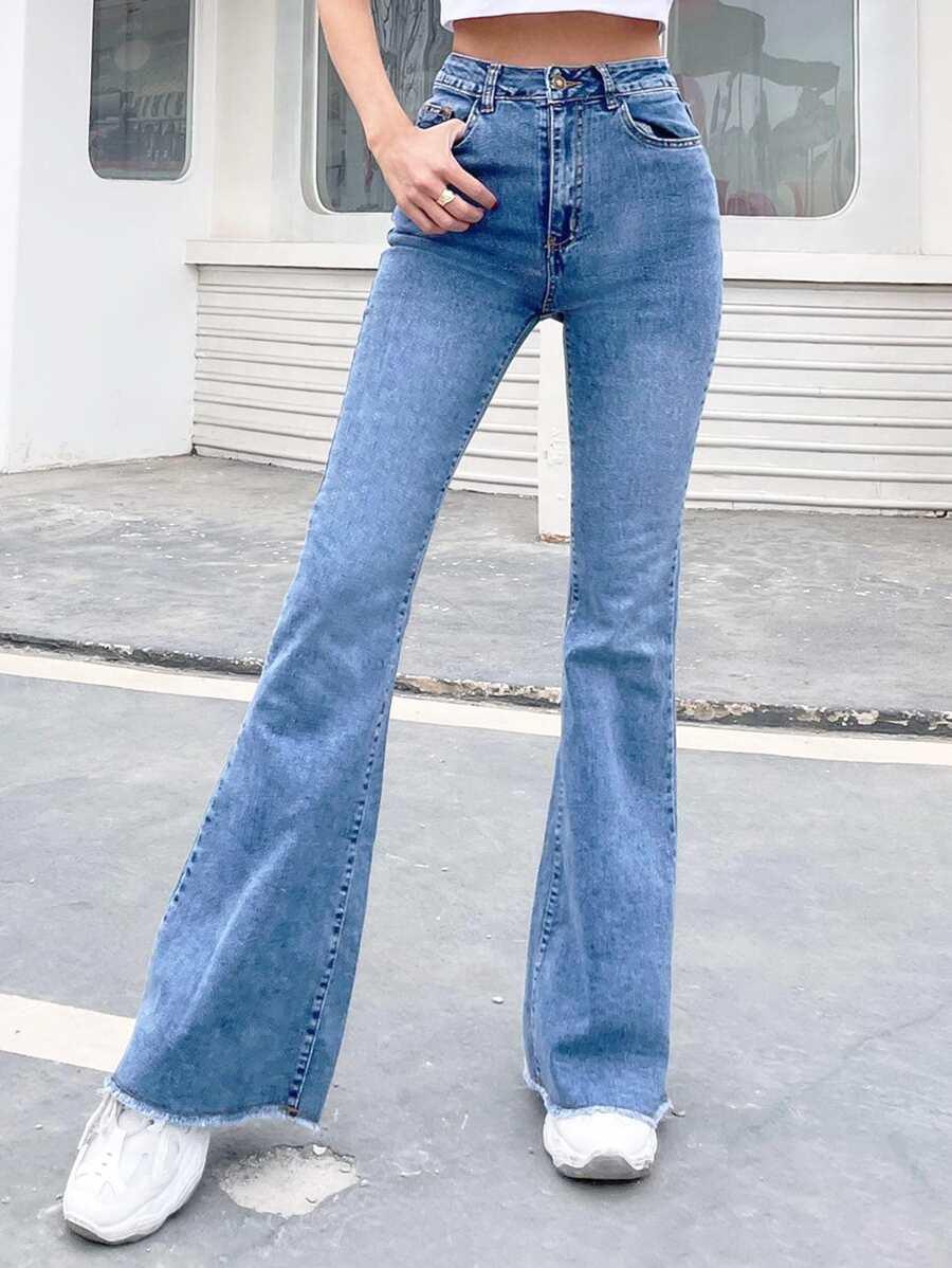 niebieskie jeansy wysoki stan