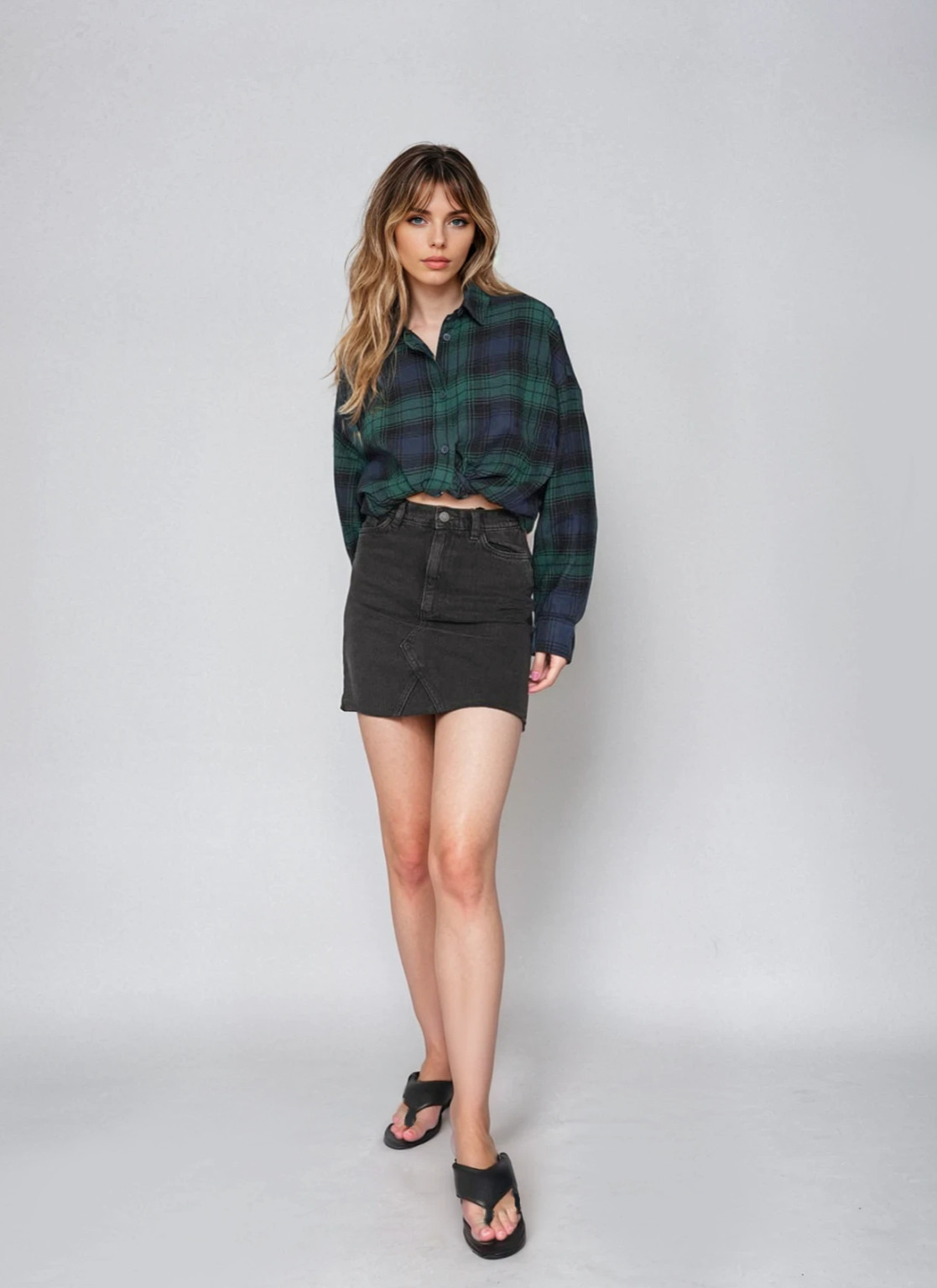 czarna mini spódnica jeans