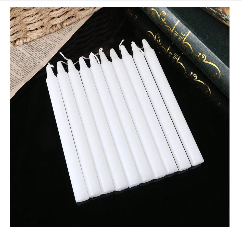 biała świeca 10-pack