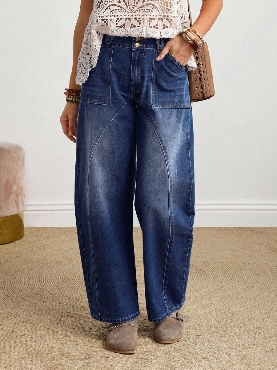 niebieskie spodnie jeans kieszenie 