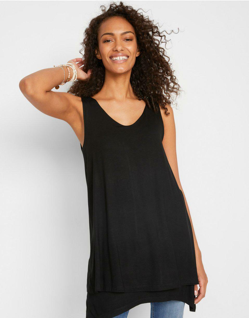 CZARNA TUNIKA V-NECK